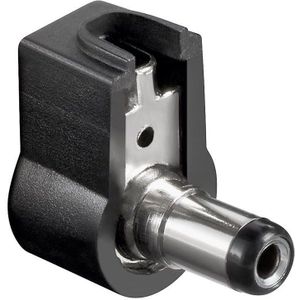 DC (m) connector haaks - 5,5 x 2,1 mm - soldeerbaar / zwart