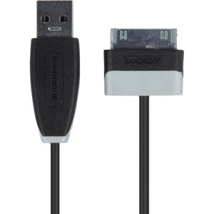 Bandridge Samsung 30-pins naar USB-A kabel voor Samsung Galaxy Tab en Galaxy Note tablets - 1 meter