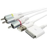 Composiet AV kabel compatibel met Apple iPod, iPhone en iPad - 1,5 meter