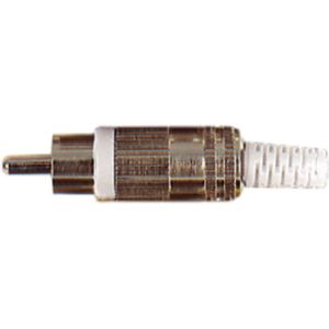 Tulp (m) audio/video connector - tot 6mm - metaal/plastic / wit