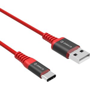 Orico USB-C naar USB-A supersterke aramid fiber kabel - tot 3A / rood - 1 meter