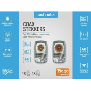 Technetix IECMF-A+ Coax IEC schroef connectoren set / haaks