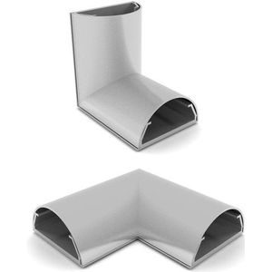 Hoekstuk set voor 5 cm kabelgoot / zilver