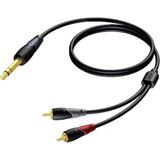 Procab CLA719 6,35mm Jack - Tulp stereo audio kabel - 3 meter