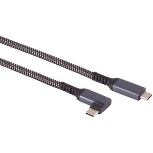 USB-C kabel | haaks (links/rechts) | USB3.1 10 Gbps | PD 100W | 4K 60Hz | nylon | 1 meter