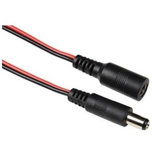 DC plug (m) - DC plug (v) verlengkabel - 5,5mm x 2,5mm - max. 12V/7A / zwart/rood - 3 meter