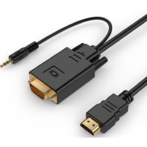 HDMI naar VGA + 3,5mm Jack kabel / zwart - 3 meter