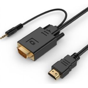 HDMI naar VGA + 3,5mm Jack kabel / zwart - 3 meter
