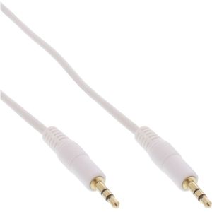 3,5mm Jack stereo audio kabel - verguld / wit - 5 meter