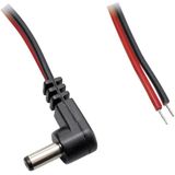 DC plug (m) haaks 5,5 x 2,5mm stroomkabel met open einde - max. 3A / zwart/rood - 0,30 meter