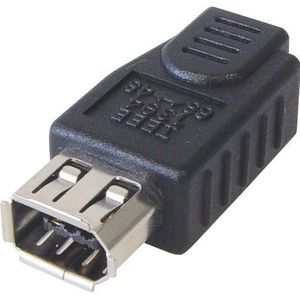 FireWire 400 adapter met 4-pins (v) - 6-pins (v) connectoren / zwart