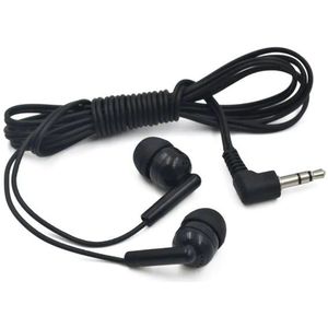 Stereo in-ear earphones voor tours, musea, scholen etc. / zwart - 1,2 meter