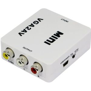 VGA + 3,5mm Jack Naar Composiet 3RCA Audio Video Converter / Wit