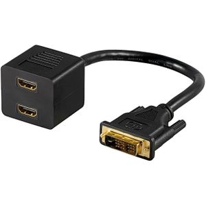 DVI-D Dual Link (m) - 2x HDMI (v) splitter - 0,10 meter