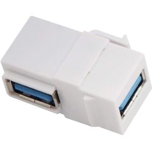 USB-A haaks (90° beneden) Keystone module | USB3.0 5 Gbps | wit