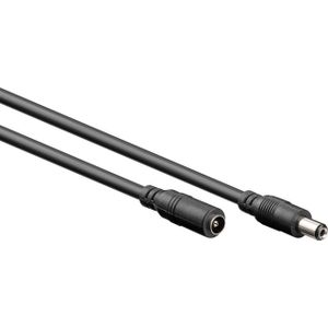 DC plug (m) - DC plug (v) verlengkabel - 5,5mm x 2,1mm - max. 12V/2A / zwart - 10 meter