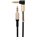 Coretek 3,5mm Jack gekrulde hoofdtelefoon kabel met microfoon - zwart - 2 meter