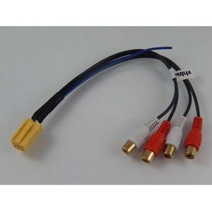 Mini ISO 6-pins naar 2x Tulp stereo adapter kabel