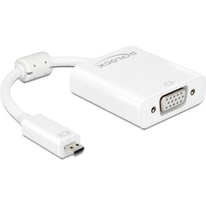 DeLOCK Micro HDMI naar VGA + 3,5mm adapter - wit - 0,15 meter