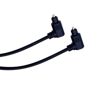Digitale optische Toslink audio kabel met haakse connectoren - 4mm / zwart - 1 meter