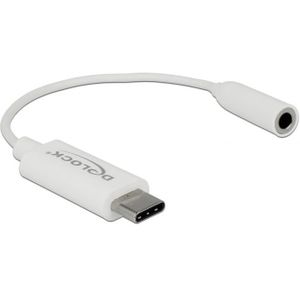 USB-C naar 3,5mm Jack audio adapter - actief - High-Res audio / wit - 0,15 meter