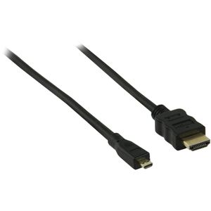 Micro HDMI - HDMI kabel - versie 1.4 (4K 30Hz) - verguld / zwart - 2 meter