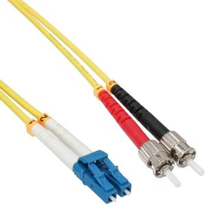 LC - ST Duplex Optical Fiber Patch kabel - Single Mode OS2 - geel / LSZH - 5 meter