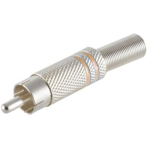 Tulp (m) audio/video connector - tot 6mm - metaal / geel