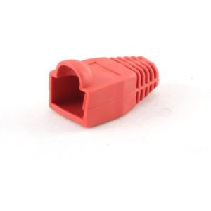 Netwerkplug huls voor RJ45 connectoren - kabel tot 6 mm - 100 stuks / rood