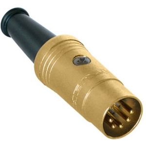 REAN NYS322AG DIN 5-pins 180° (m) connector / metaal/verguld