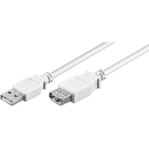 USB naar USB verlengkabel - USB2.0 - tot 2A / wit - 0,60 meter