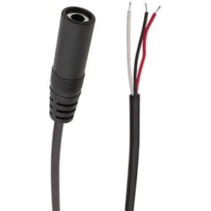 3,5mm Jack (v) stereo - open eind audiokabel | zwart | 1 meter
