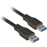 USB naar USB kabel - USB3.0 - tot 3A / zwart - 1,8 meter