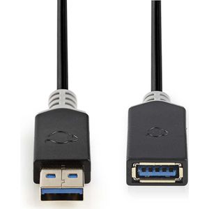 Nedis USB naar USB verlengkabel - USB3.0 - tot 2A / zwart - 2 meter