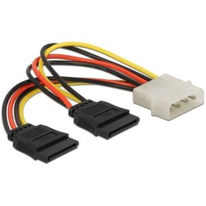 Molex (m) - 2x SATA (v) splitter - 0,30 meter