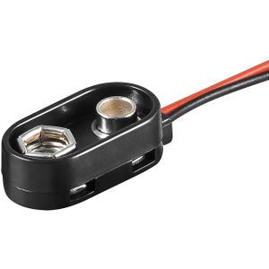 Batterijhouder voor 1 9V/E-batterij - waterafstotend - kabel met open einde - versie 2