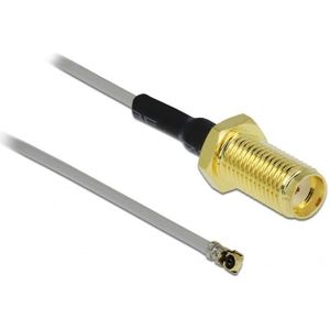 MHF 4L (v) - SMA (v) kabel - Micro Coax (1,37 mm) - 50 Ohm / grijs - 0,20 meter