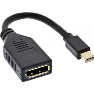 Mini DisplayPort - DisplayPort adapter - versie 1.2 (4K 60 Hz) / zwart - 0,15 meter