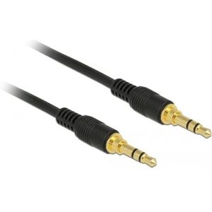 3,5mm Jack stereo audio slim kabel kabel met extra ruimte / zwart - 0,50 meter