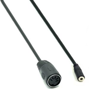 DIN 5-pins (v) - 3,5mm Jack (v) audiokabel / zwart - 1,5 meter
