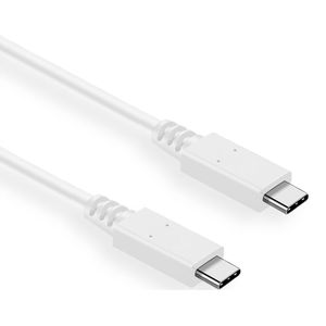USB-C naar USB-C kabel met E-Marker chip - USB3.2 (tot 10 Gbit/s) - PD tot 20V/5A - video tot 8K 30Hz / wit - 1 meter