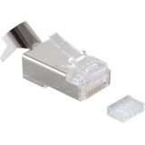 RJ45 krimp connector (STP) voor CAT6a/7/7a netwerkkabel (vast/flexibel) - per stuk (2-delig)