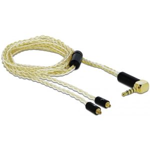 Premium 3,5mm Jack 4-polig naar 2x MMCX kabel compatibel met Sennheiser IE 800 - 1,25 meter