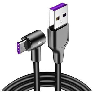 USB-C haaks naar USB-A snellaadkabel - USB2.0 - tot 3A / zwart - 1 meter