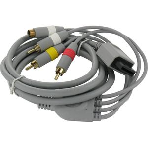 Composiet en S-VHS AV kabel geschikt voor Nintendo Wii, Wii Mini en Wii-U / grijs - 1,8 meter