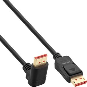 Premium DisplayPort kabel - 90° haaks naar boven - versie 1.4 (5K/8K 60Hz) / zwart - 1 meter