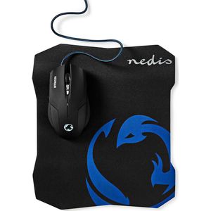 Nedis Gaming YESAQUA bedrade USB muis en medium muismat set / zwart - 1,5 meter