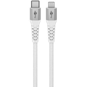 Goobay Lightning - USB-C Supersoft Textile kabel | USB2.0 | PD 60W | wit | 0,50 meter