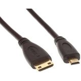 Micro HDMI (m) - Mini HDMI (m) kabel - versie 1.4 (4K 30Hz) - 1 meter