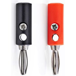 Nedis banaan connector set voor luidsprekerkabel tot 4 mm / 2x rood + 2x zwart
